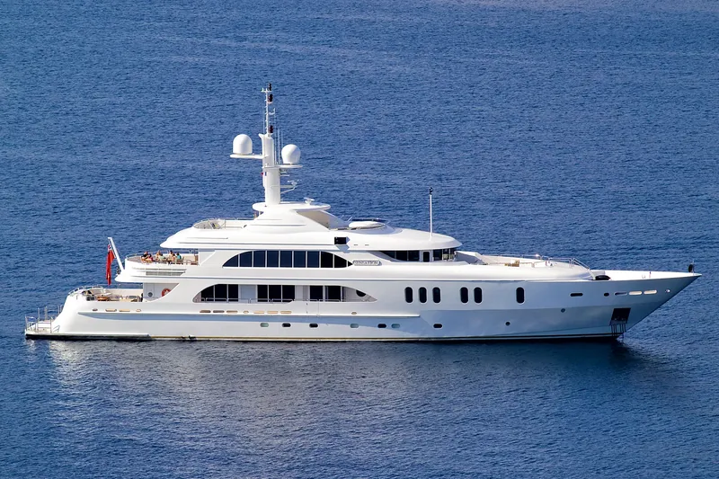 Superyacht on the deep blue Mediterranean, photographed off Monaco by Harald Schön